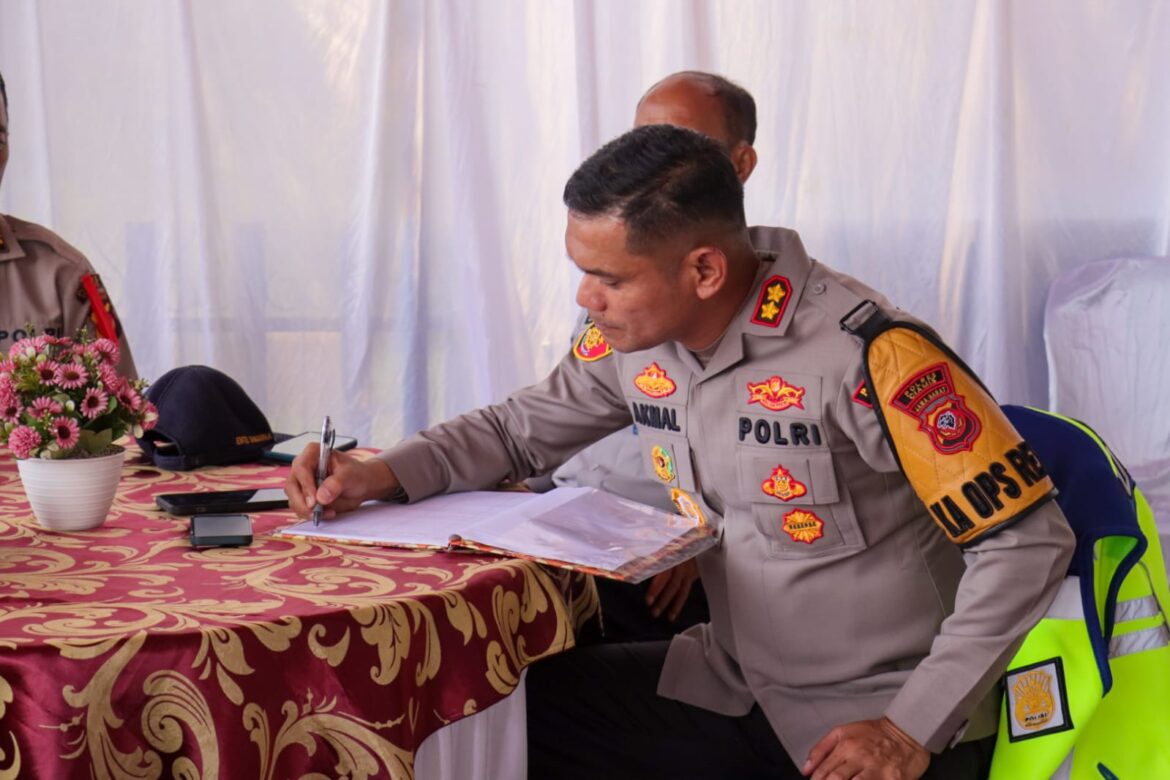 Kapolres Ciamis Cek Kesiapan Pos Pengamanan Operasi Ketupat Lodaya di Sindangkasih