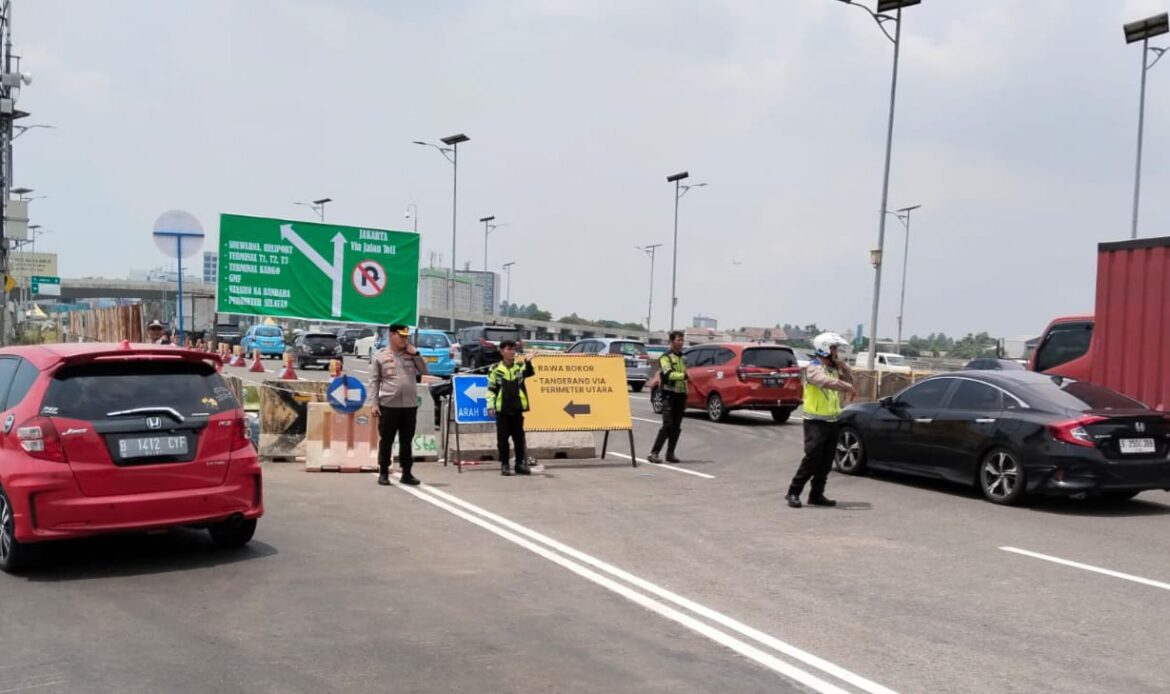 Satlantas Polresta Bandara Soetta Rekayasa Lalu Lintas di East Flyover