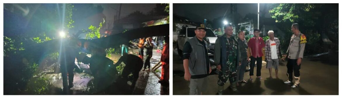 Polsek Cibinong Lakukan Pengecekan Terkait Musibah Bencana Alam Akibat Hujan Deras & Angin Kencang Disertai Petir
