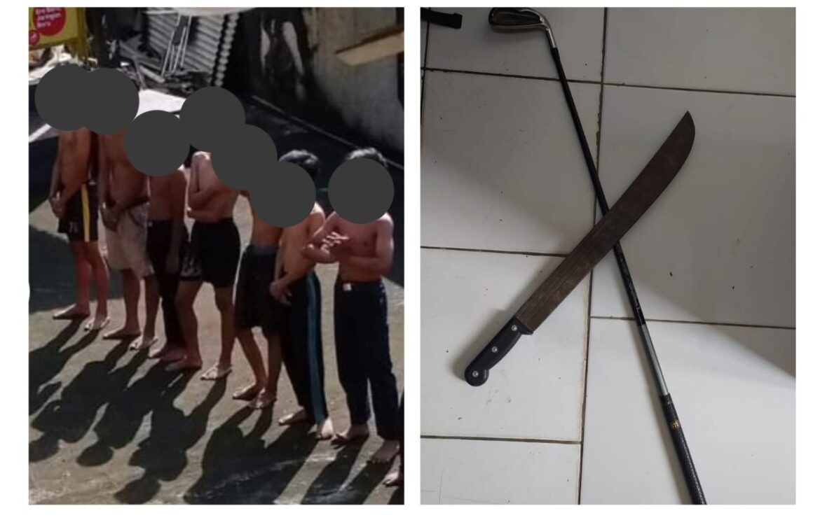 Polsek Cibinong Amankan 8 Orang Anak Remaja yang diduga Hendak Melakukan Tawuran Berikut Senjata Tajam yang di Bawa