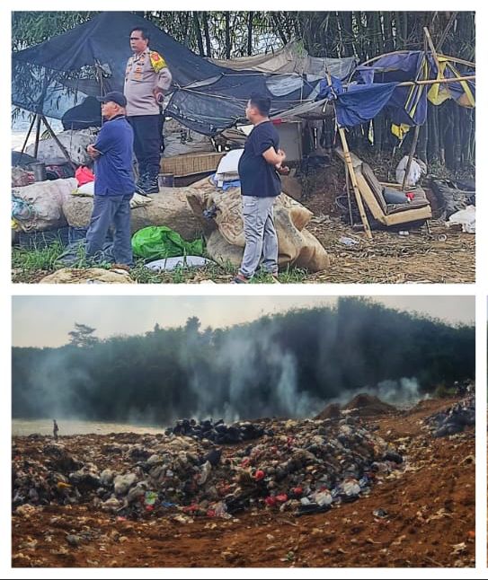 Polsek Rancabungur Cek Lokasi Penemuan Tempat Pembuangan Sampah Ilegal di Desa Mekarsari Rancabungur