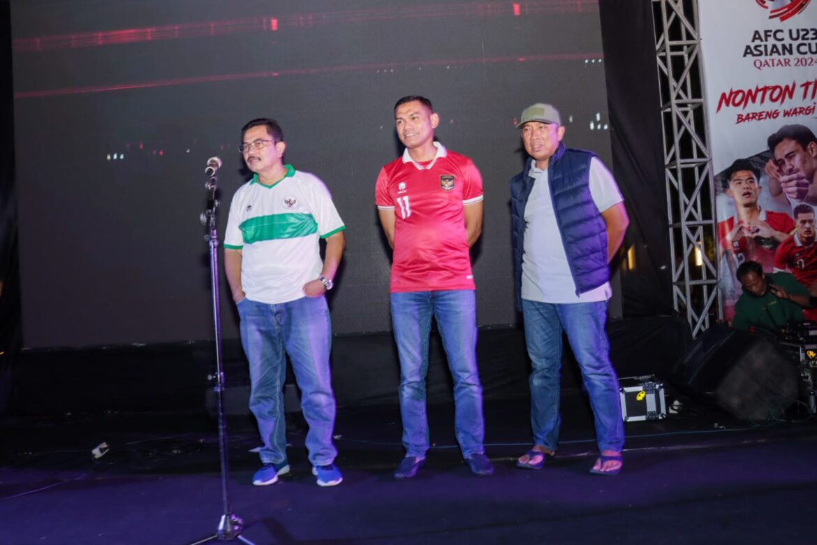 Kapolres Ciamis Nobar Bareng Masyarakat Ciamis Piala AFC U-23 Indonesia vs Uzbekistan