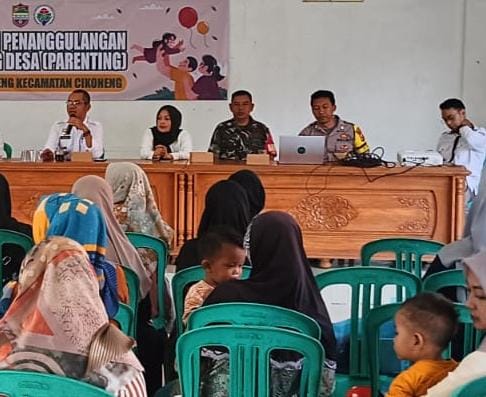 Polsek Cikoneng Polres Ciamis Monitoring Sosialisasi Pencegahan Stunting Tingkat Desa
