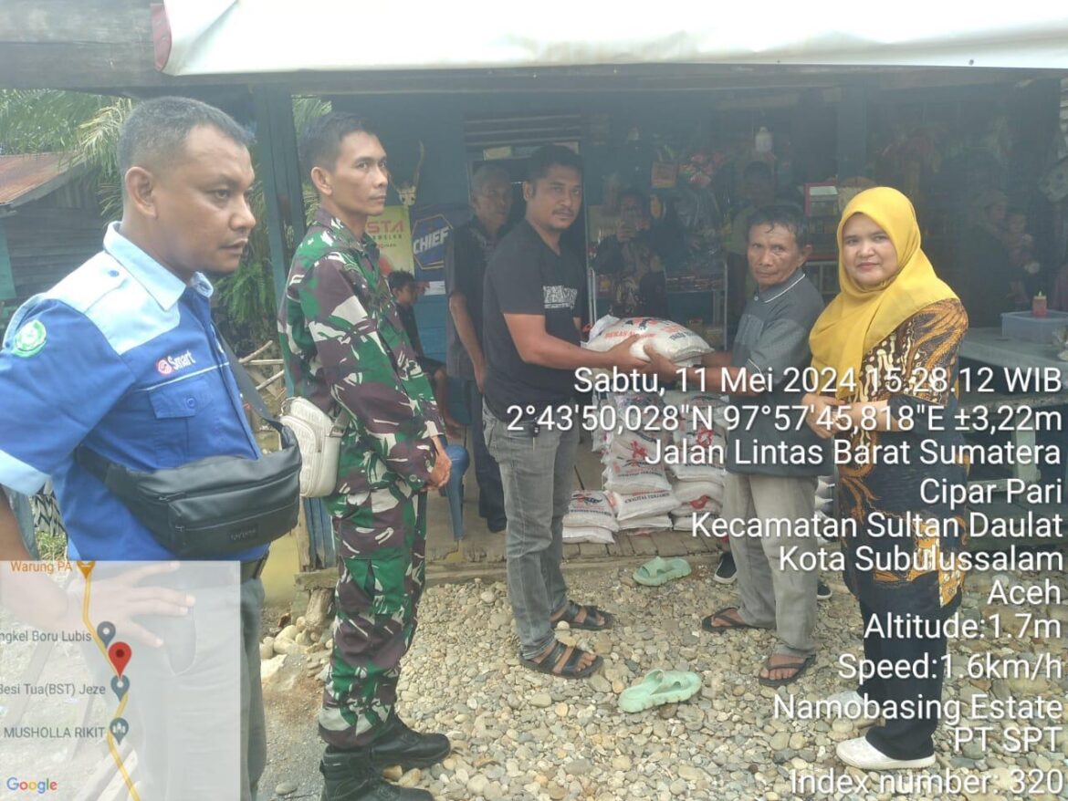 PT SPT Bersinergi Dengan Kodim Subulusallam Aceh Dalam Berikan Bantuan Kepada Masyarakat Sekitar