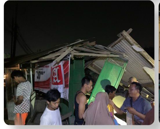 Polsek Parung Panjang Bersama Unit Laka Lantas Tangani Adanya Kecelakaan Truk Tronton Menabrak Warung di Wilayah Parung Panjang