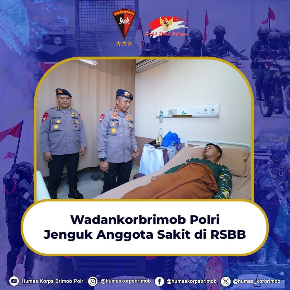 Wadankorbrimob Polri Jenguk Anggota Yang Sedang Sakit di RSBB