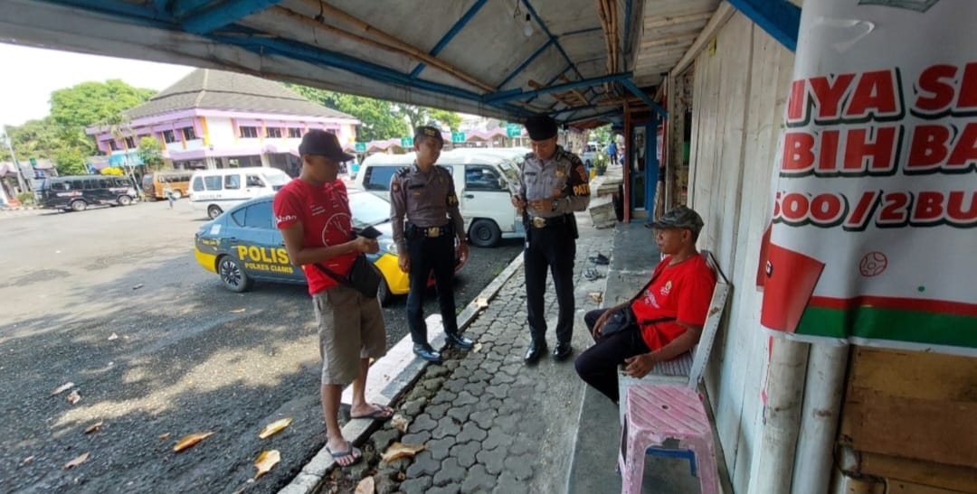 Cegah Aksi Kejahatan: Sat Samapta Polres Ciamis Giat Pemantauan Dengan Sasaran Premanisme di Terminal Ciamis