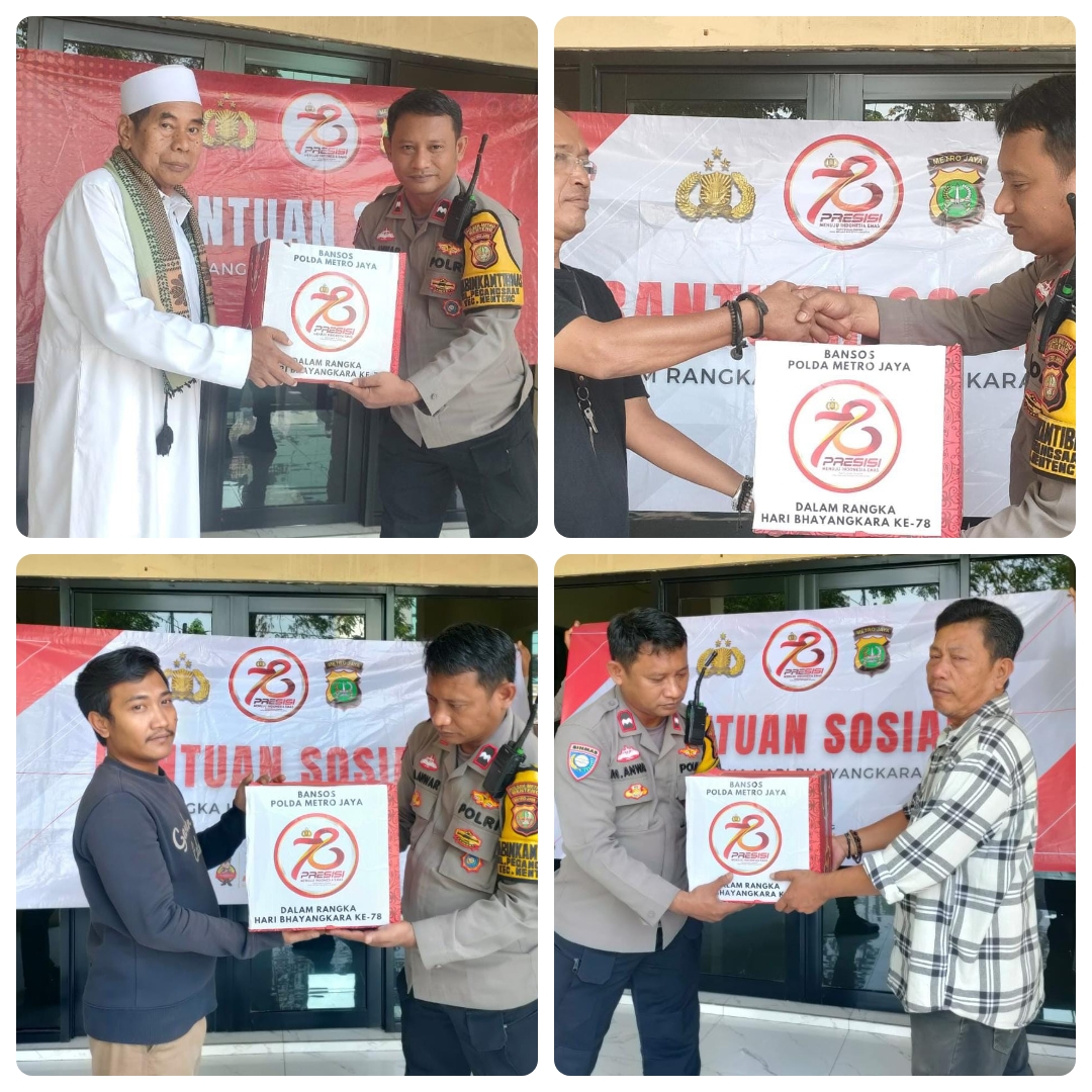 Aipda Anwar Bagikan Paket Sembako Menyambut HUT Bhayangkara Ke-78