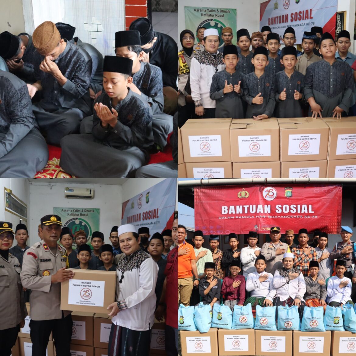 Polres Metro Depok Salurkan Ratusan Bantuan Sosial Bagi Masyarakat Kota Depok