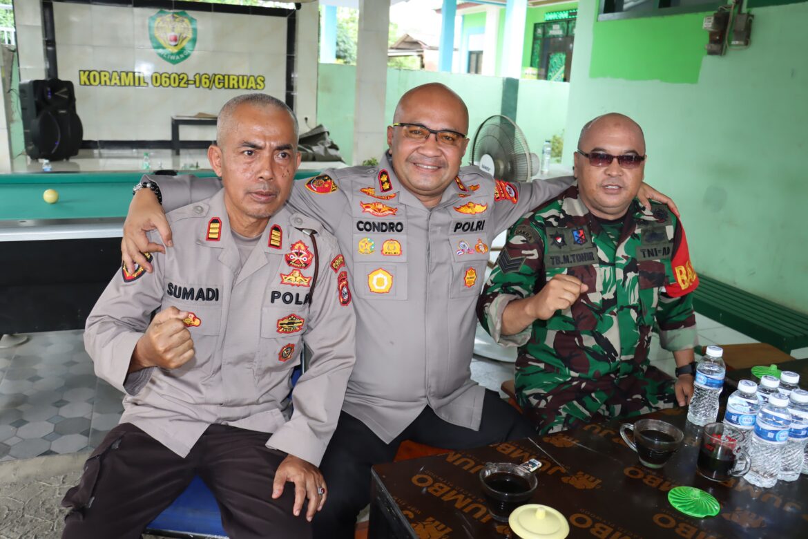 Jalin Komunikasi,Koordinasi dan Kolaborasi Dalam Ngariung Iman Ngariung Aman Kapolres Serang Anjangsana ke Markas Koramil Ciruas