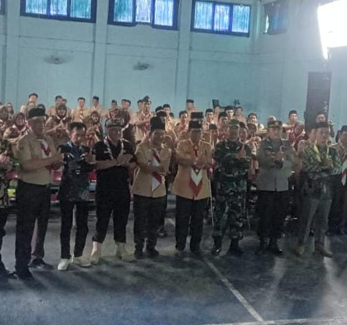 Polsek Lakbok Polres Ciamis Hadiri dan Monitoring Pelantikan Mabiran dan Kwaran Gerakan Pramuka