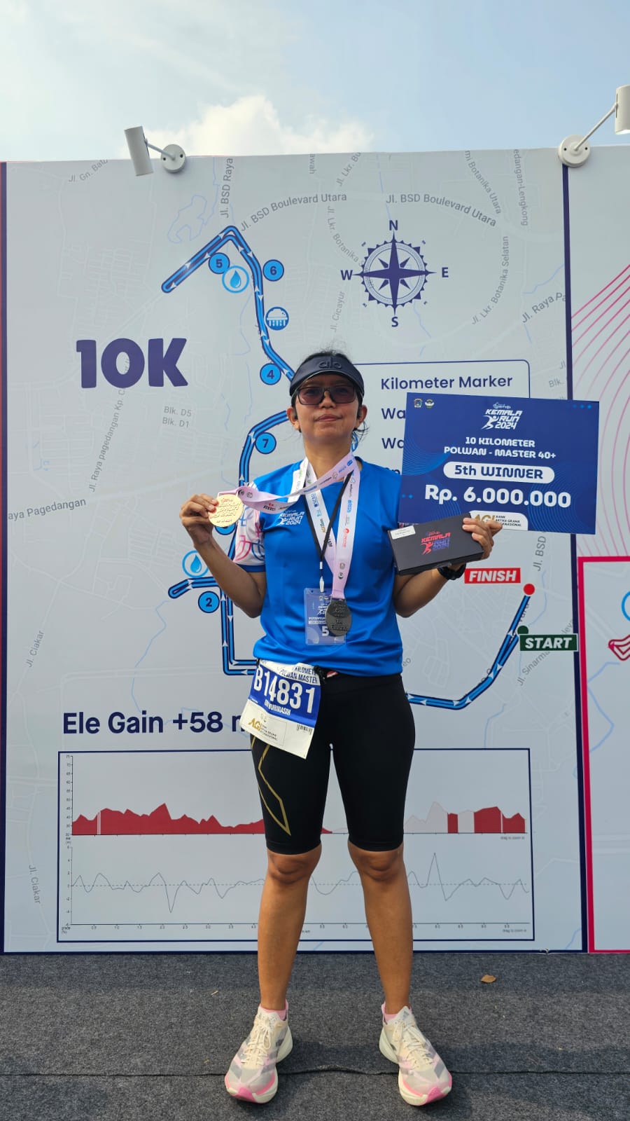 Polwan Metro Tangerang Kota Naik Podium Juara 5 dan Raih Hadiah Rp6 Juta pada Kemala Run 2024 di ICE BSD