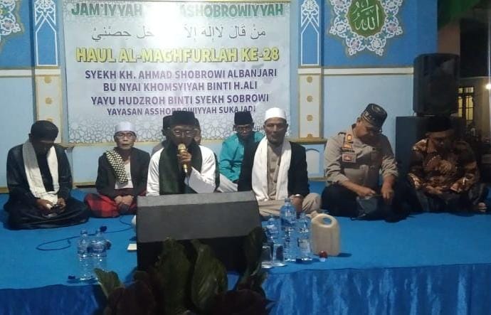 Polsek Pamarican Polres Ciamis Hadiri dan Pengamanan Haul Syekh KH Ahmad Shobrowi Al Banjari