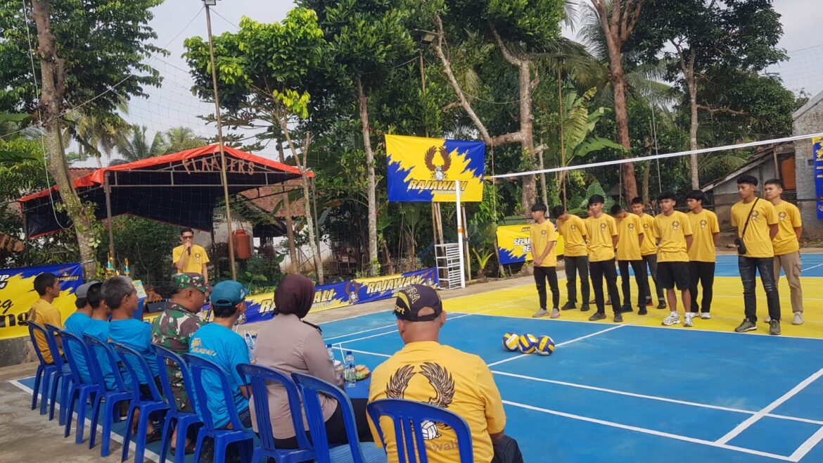 Polsek Ciamis Polres Ciamis Monitoring Gelaran Pembukaan Turnamen Voli Rajawali Cup