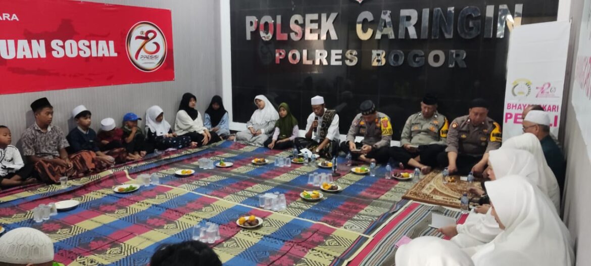 Kapolsek Caringin Pimpin Langsung Kegiatan Pengajian dan Santunan Anak Yatim di Mako Polsek Caringin Polres Bogor