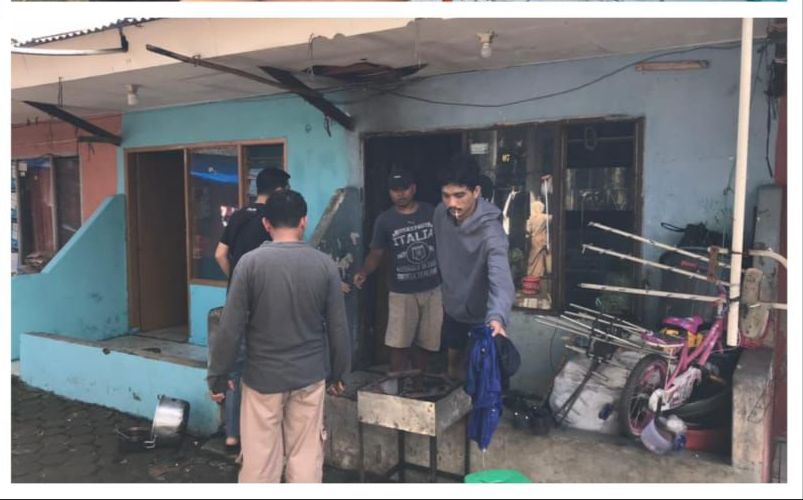 Polsel Ciawi Lakukan Cek Lokasi TKP Terkait Kebakaran Melanda Rumah Kontrakan