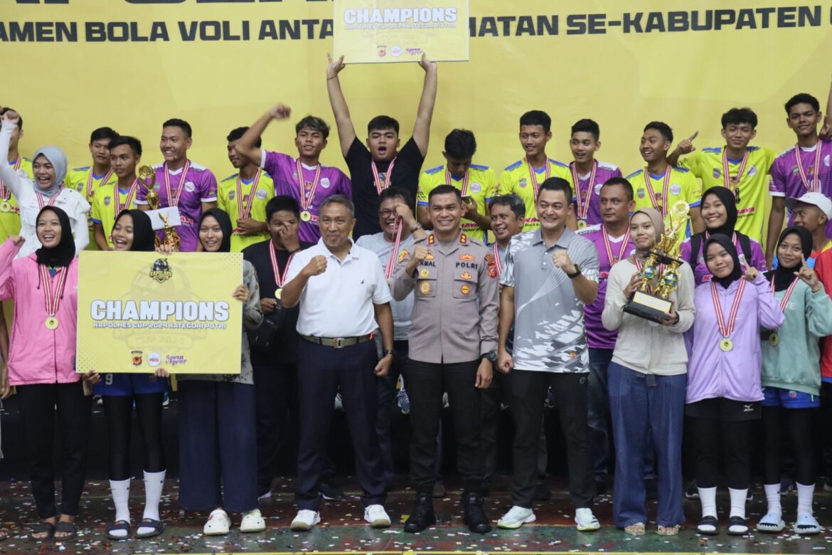 Resmi Ditutup, Kecamatan Cisaga dan Ciamis Juarai Turnamen Bola Voli Kapolres Ciamis Cup