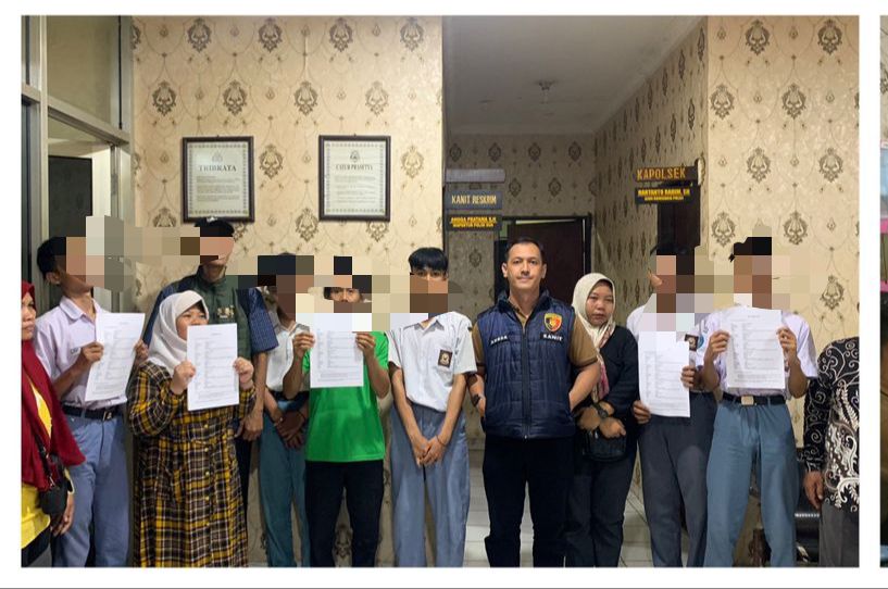 Patroli Polsek Dramaga Amankan Pelajar yang Kedapatan Sedang Minum -Minuman Keras