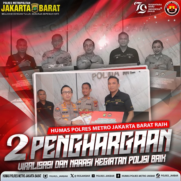 Humas Polres Metro Jakarta Barat Sabet Dua Penghargaan di Tingkat Polda Metro Jaya