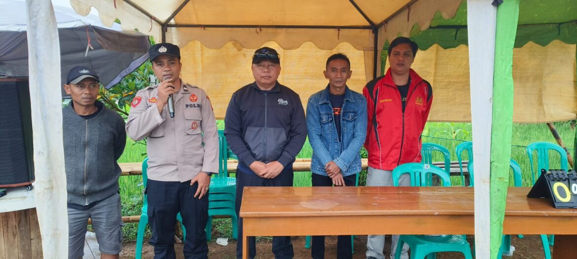 Polsek Kawali Monitoring Turnamen Bola Voli Peringatan HUT ke-79 RI Tingkat Desa Lumbungsari