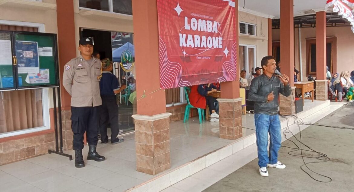 Polsek Kawali Polres Ciamis Monitoring Lomba Peringatan HUT ke-79 RI Tingkat Desa Lumbung