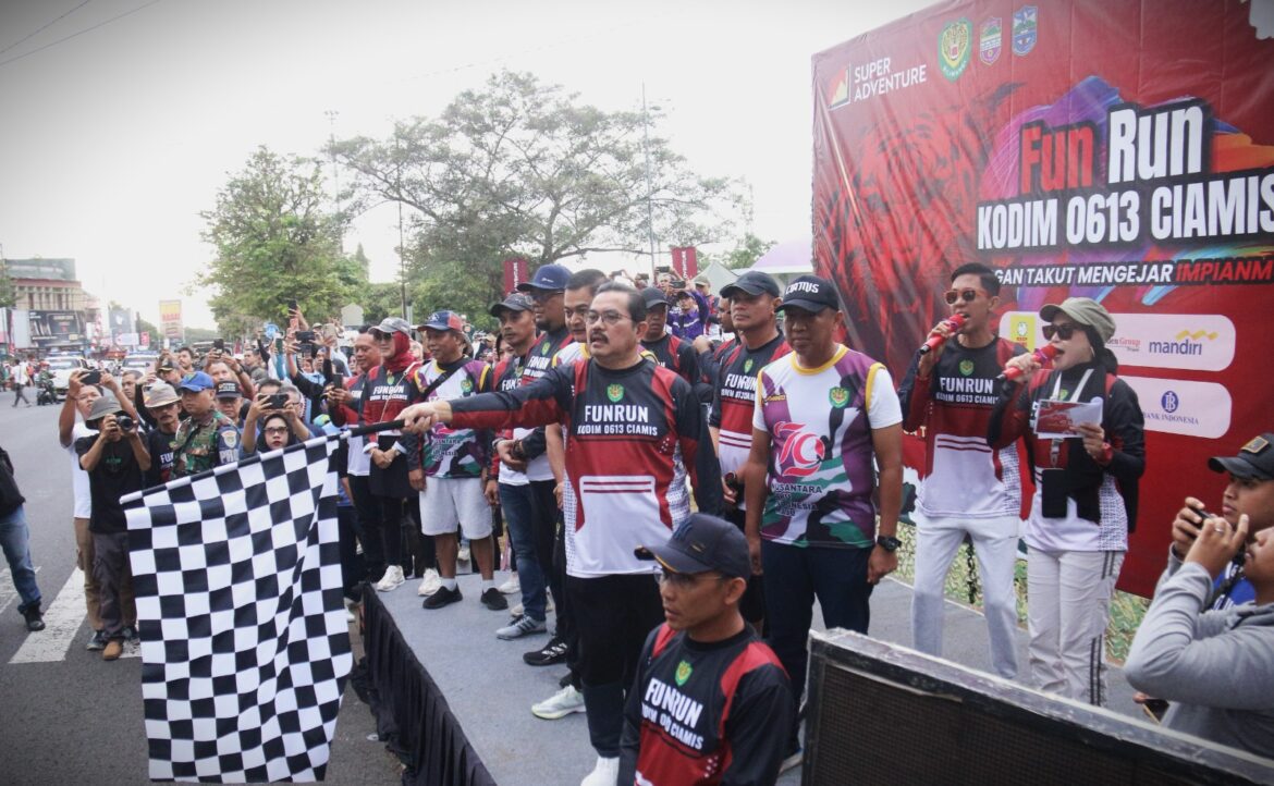 Semarak Hari Kemerdekan RI Ke-79: Kapolres Ciamis Hadiri dan Ikuti Fun Run Kodim 0613/Ciamis