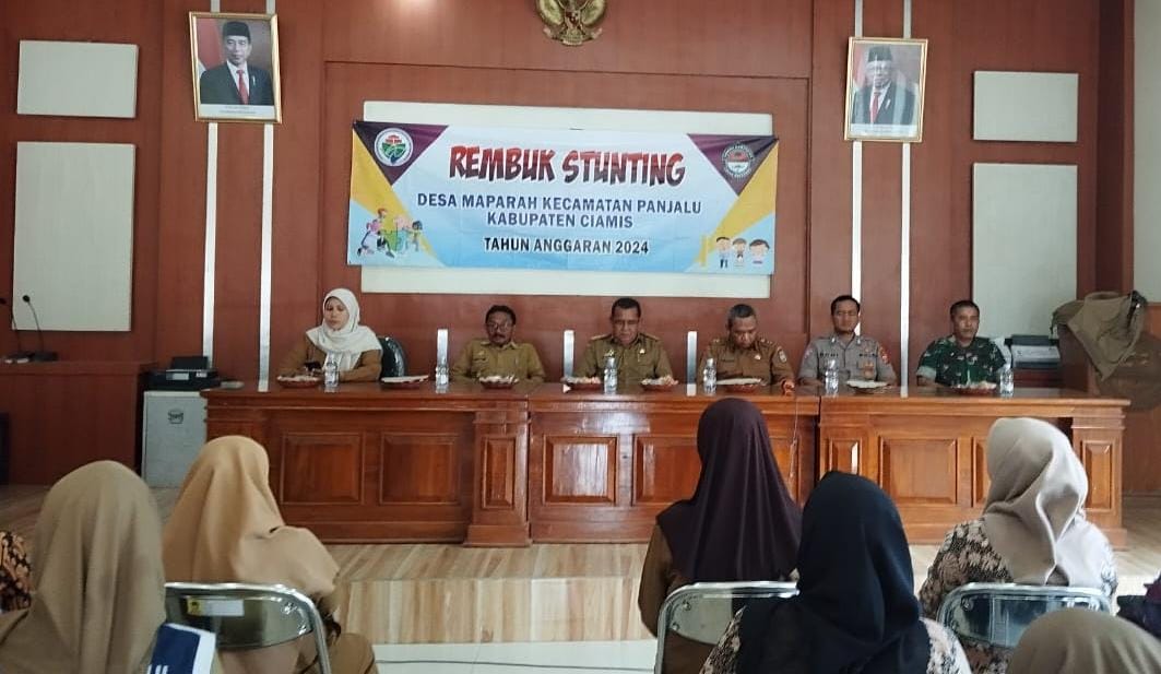 Polsek Panjalu Polres Ciamis Ikut Muades Rembuk Stunting di Desa Maparah