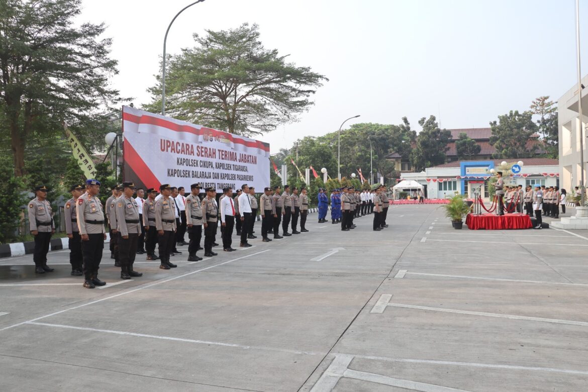 Anggota Sat Reskrim Ikuti Apel Serah Terima Jabatan Pejabat Utama Polresta Tangerang
