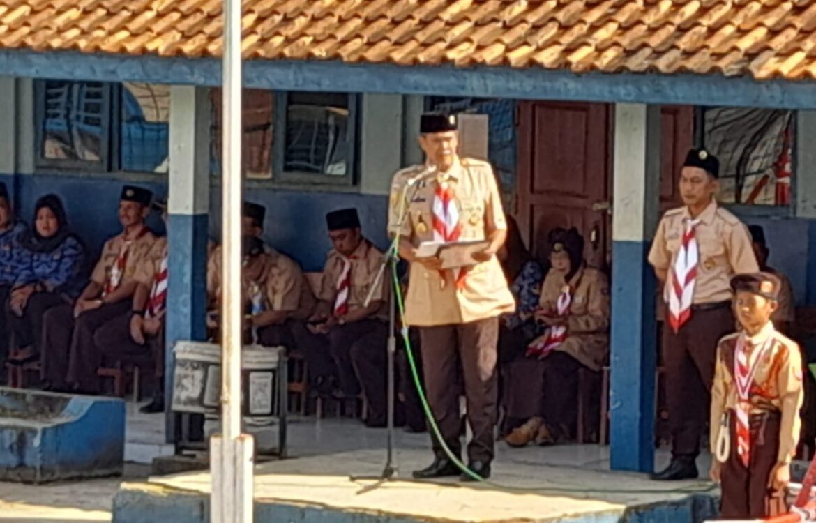Polsek Cimaragas Polres Ciamis Ikuti Upacara Bendera Peringatan Hari Pramuka ke-63 2024
