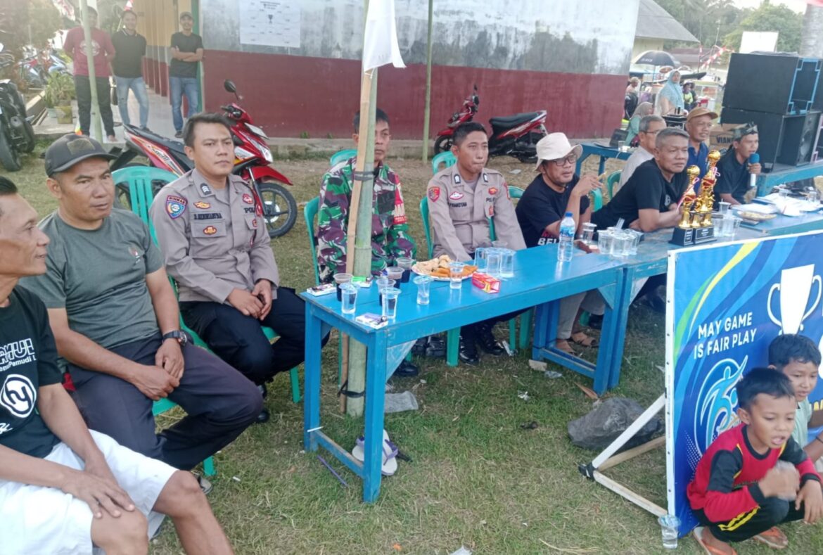 Polsek Lakbok Monitoring Turnamen Sepak Bola Peringatan HUT ke-79 RI