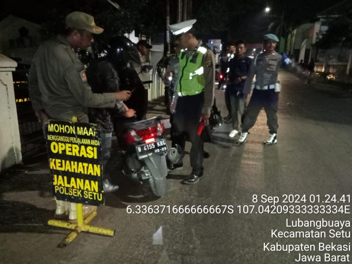 Akp Ani Widayati S,H Kapolsek Setu Tingkatkan Kamtibmas Sekaligus Gelar Rutinitas Operasi kejahatan jalanan