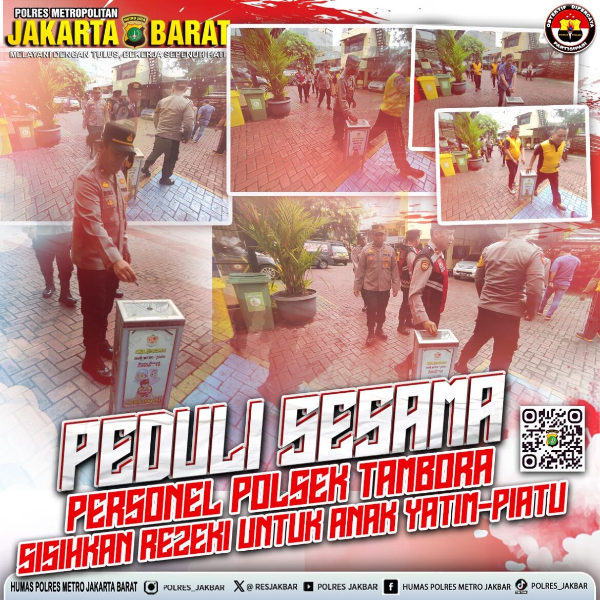 Polsek Tambora Sisihkan Rezeki, Salurkan Kebahagiaan kepada Anak Yatim Piatu