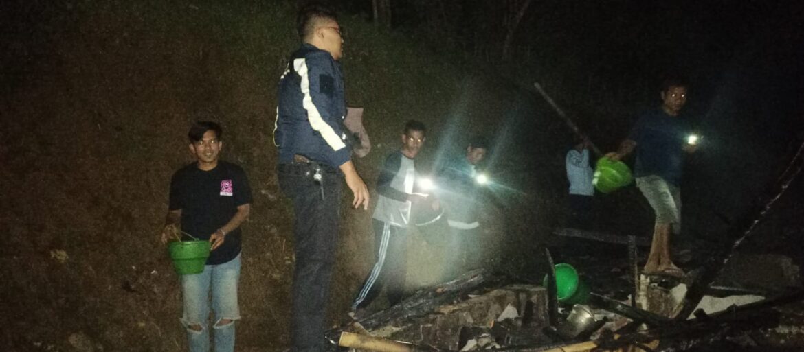 Polsek Leuwiliang bersama Instansi Terkait Cek TKP Adanya Kebakaran Rumah