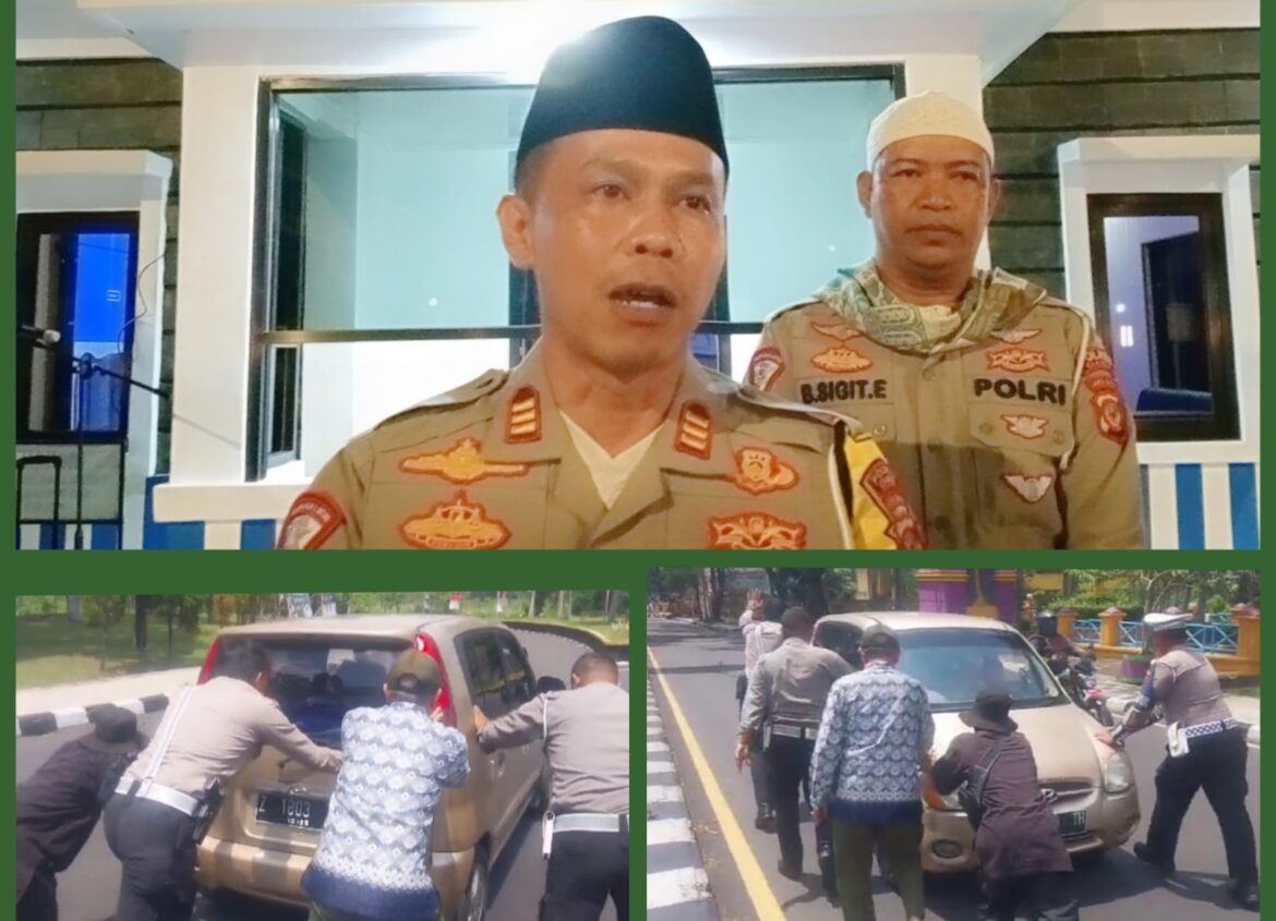 Keren!! Aksi Humanis Anggota Satlantas Polres Ciamis Bantu Warga Disaat Kendaran Mogok Ditengah Jalan
