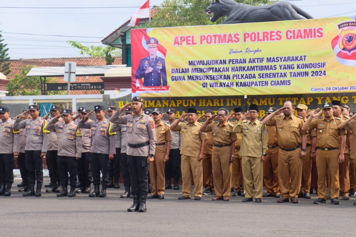 Apel Potmas Polres Ciamis: Sinergi Tiga Pilar untuk Keamanan Jelang Pilkada Serentak