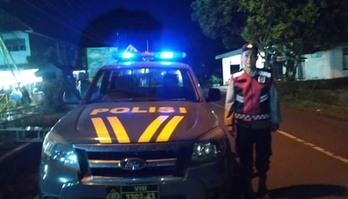 Antisipasi Gangguan Kamtibmas, Polsek Rancah Polres Ciamis Patroli Kamtibmas di Malam Hari