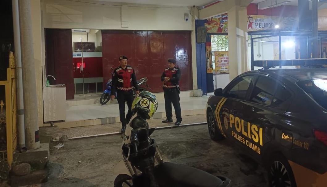 Sat Samapta Polres Ciamis Koordinasi Bersama Satpam Perbankan Antisipasi Bahaya Kamtibmas