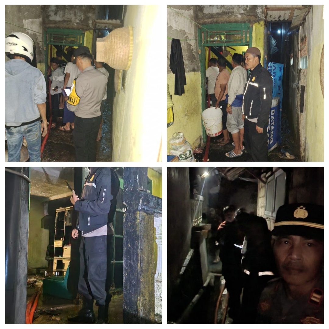 Polsek Ciawi bersama Instansi Terkait Kejadian Kebakaran Rumah Warga