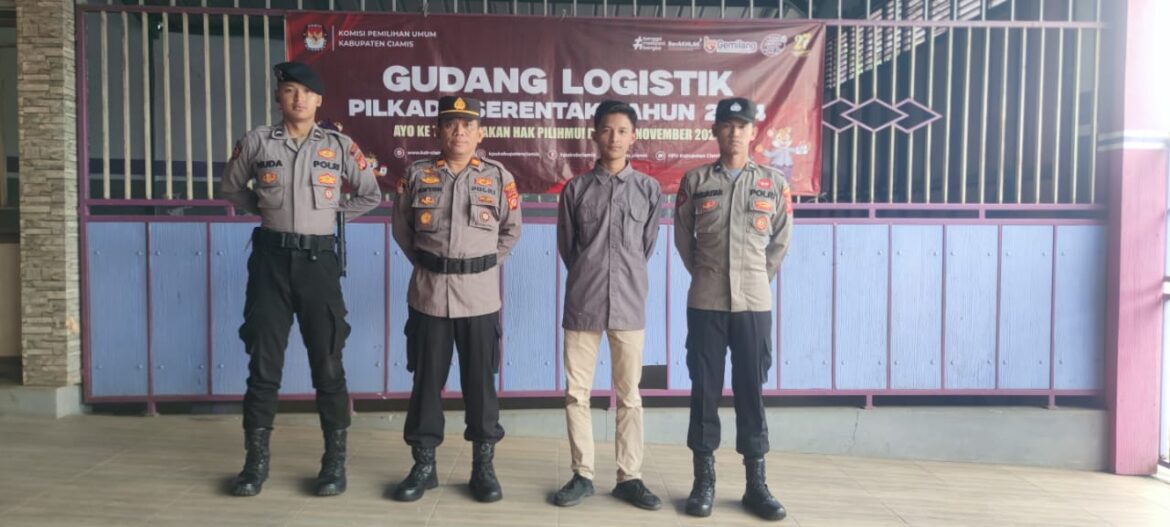 Ops Mantap Praja, Polres Ciamis Siagakan Anggota Pengamanan di Gudang Logistik KPU