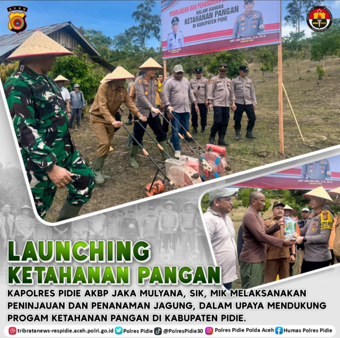 Polres Pidie Dukung Program Asta Cita Presiden dengan Penanaman Jagung