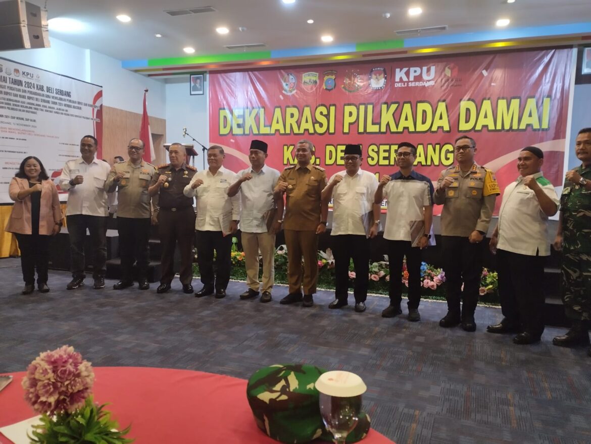 Deklarasi pemilu Damai 3 Calon Bupati Deli Serdang Sepakat Menjaga Jalannya Pilkada Serentak Secara Aman dan Damai