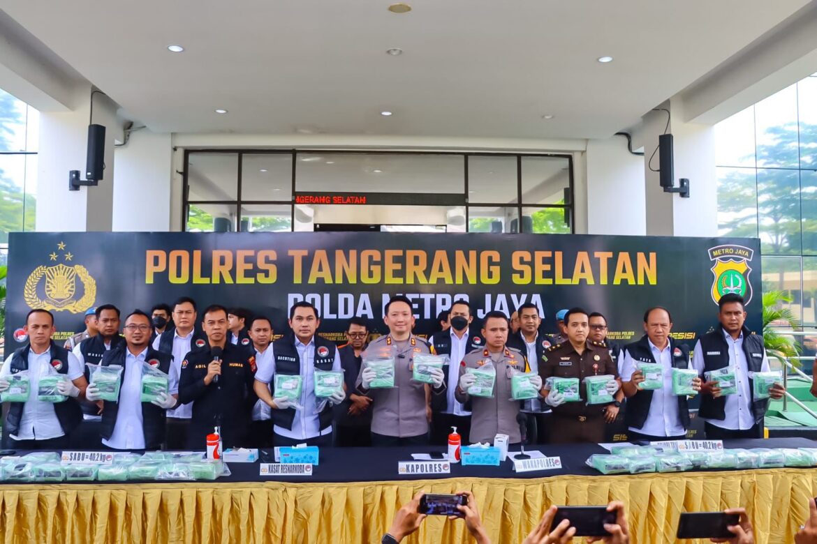 Polres Tangsel Kembali Ungkap Kasus Narkotika, Kali Ini Sita 40,2 Kg Sabu