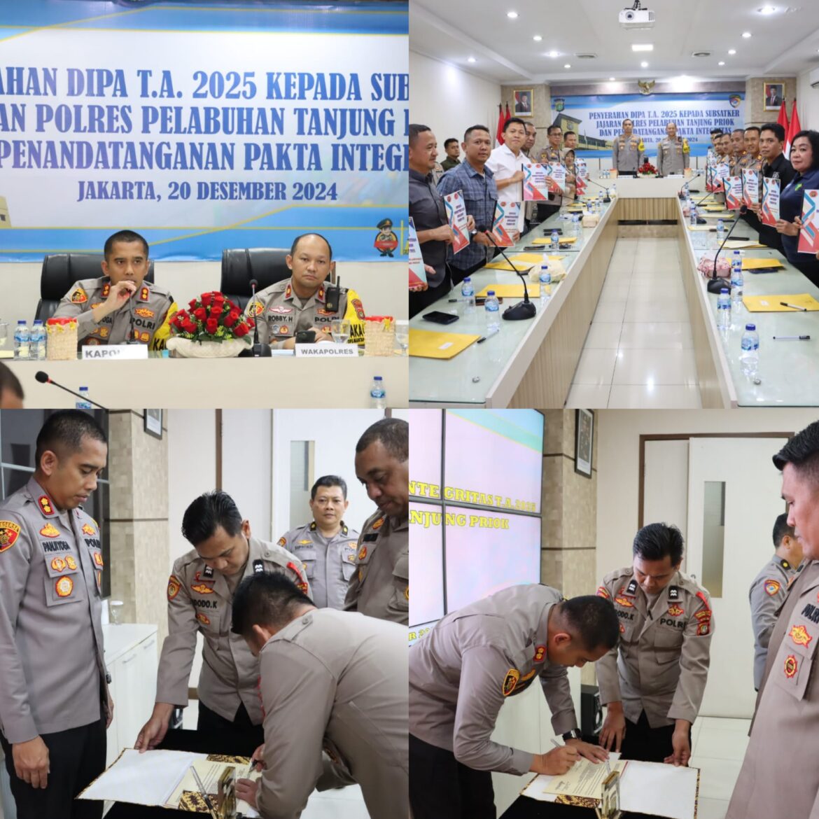 Kapolres Pelabuhan Tanjung Priok, Sosialisasi Penyerahan DIPA dan Penandatanganan Pakta Integritas Pagu 2025
