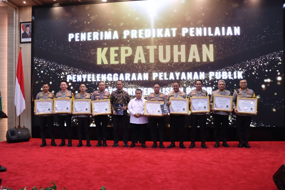 Polres Metro Tangerang Kota 3 tahun Berturut-turut Mendapat Nilai Tertinggi dalam Penilaian Kepatuhan Penyelenggara Pelayanan Publik oleh Ombudsman RI