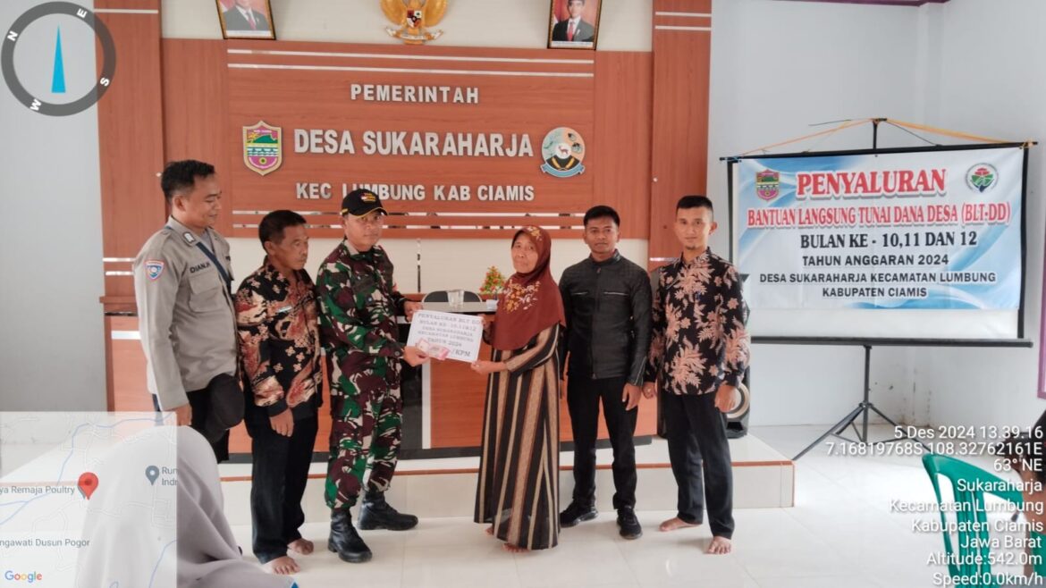 Polsek Kawali Polres Ciamis Siagakan Personel Amankan Penyaluran BLT DD di Desa Sukaraharja
