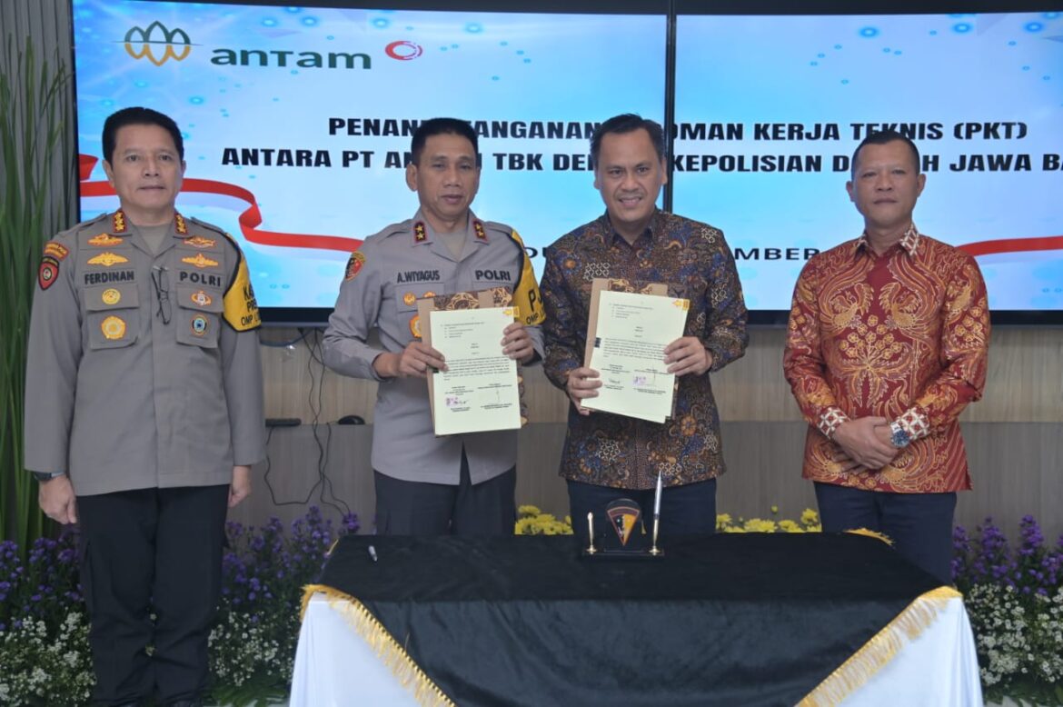 Penandatanganan Pedoman Kerja Teknis (PKT) antara PT. Antam Tbk Dengan Kepolisian Daerah Jawa Barat