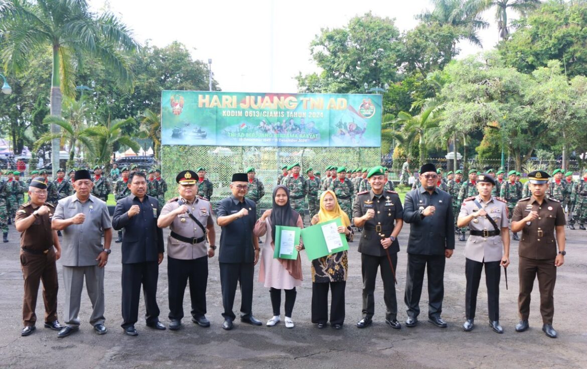 Upacara Peringatan Hari Juang TNI AD Tahun 2024, Dandim 0613 Ciamis : “TNI AD Berjuang Bersama Rakyat”