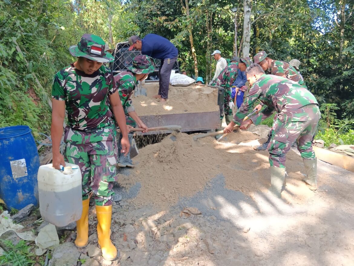 Tetap Semangat Walau Puasa, TMMD ke – 123 Berjalan Seperti Biasanya