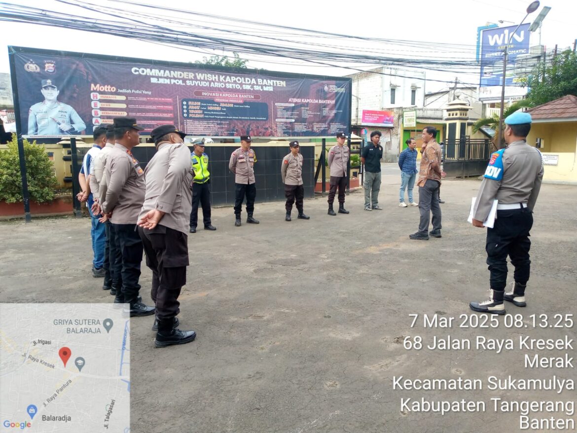 Personil Polsek Balaraja Giat Apel Pagi Bentuk Kesiap Siagaan Anggota Dalam Mengantisipasi Guantibmas di Wilayah Hukum Polsek Balaraja Polresta Tangerang