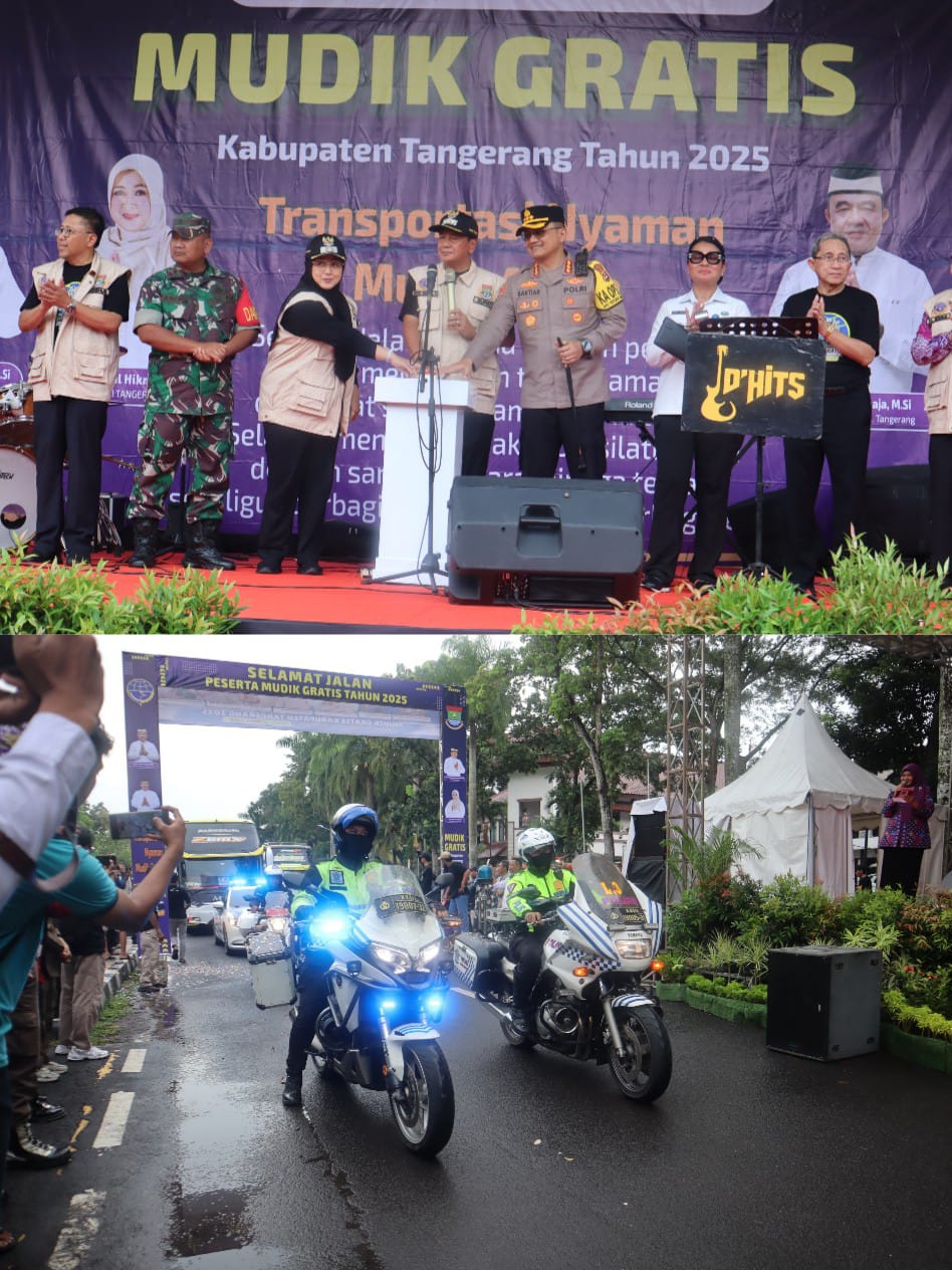 Mudik Aman dan Nyaman, Kapolresta Tangerang dan Bupati Tangerang Gelar Mudik Gratis 2025